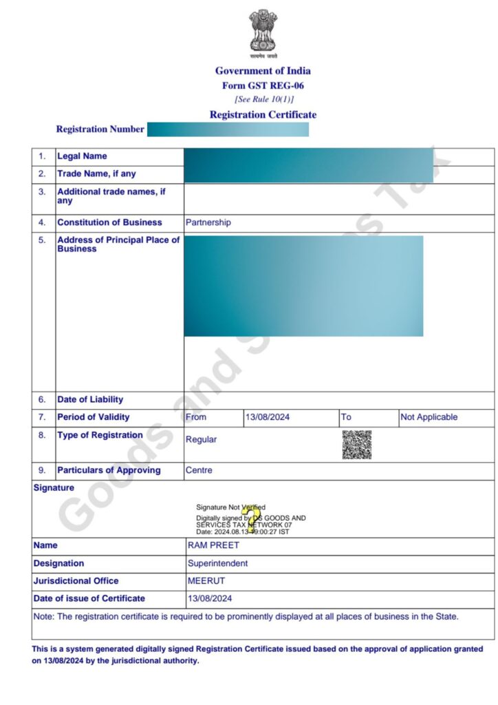 GST Registration Certificate in Dehradun